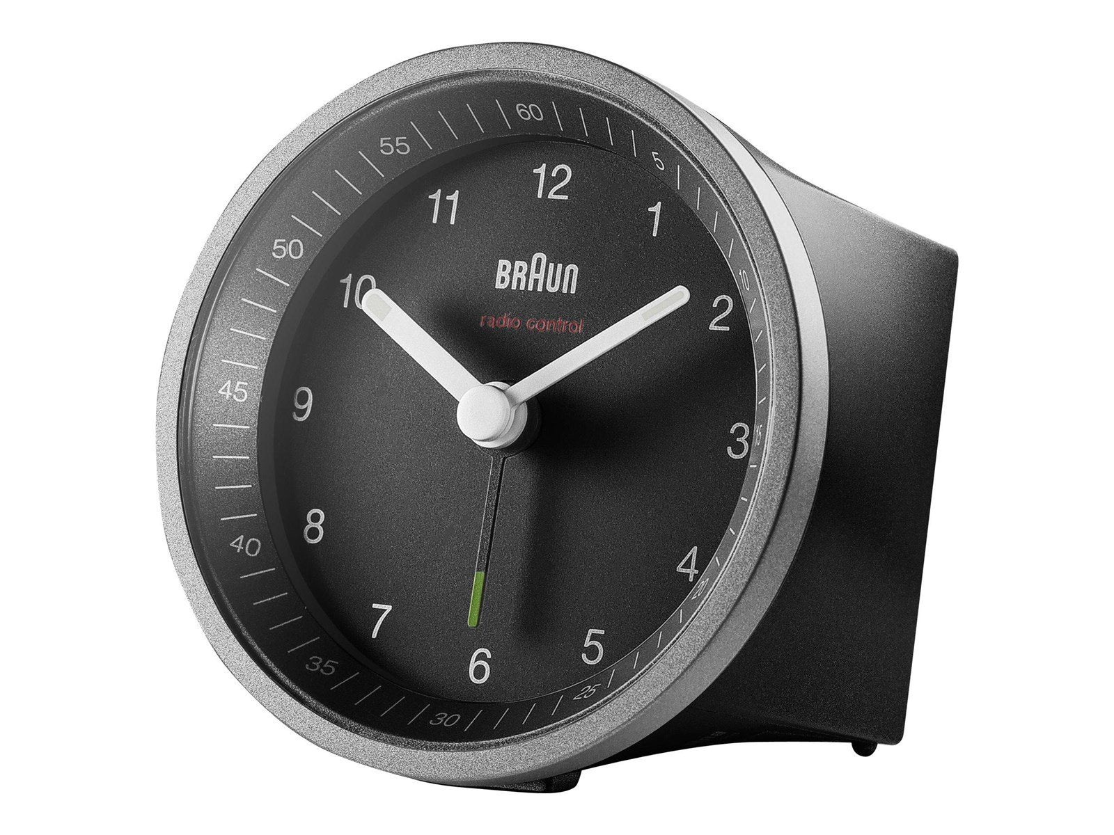Braun BC07 - alarm clock - round - quartz - desktop - silver/black Braun BC07 - alarm clock - round - quartz - desktop - silver/black